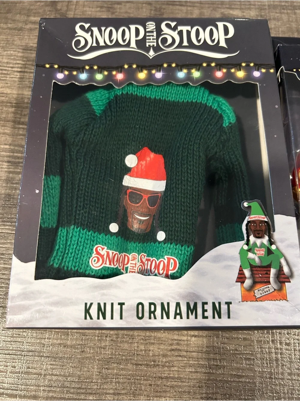 Snoop on the Stoop Men's Green Crewneck Sweater Ornament and Car ornament.